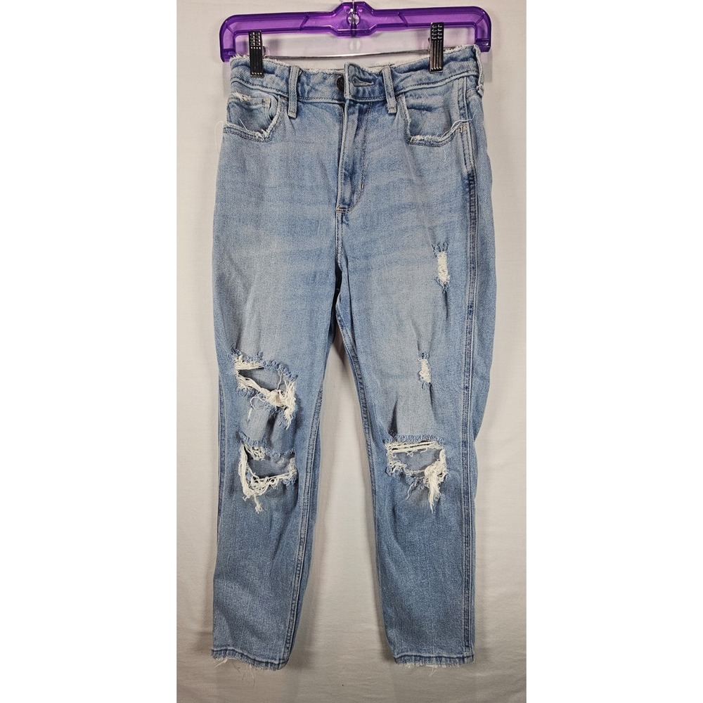 Hollister Curvy High-Rise Mom Jeans Distressed W25 L27